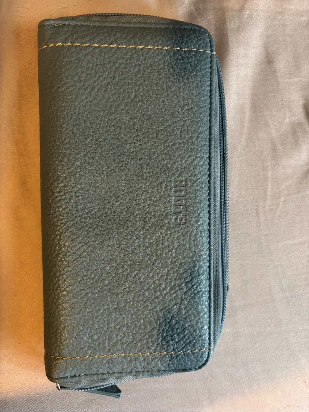 Black Zip-Around Women's Wallet with Stitch Detail